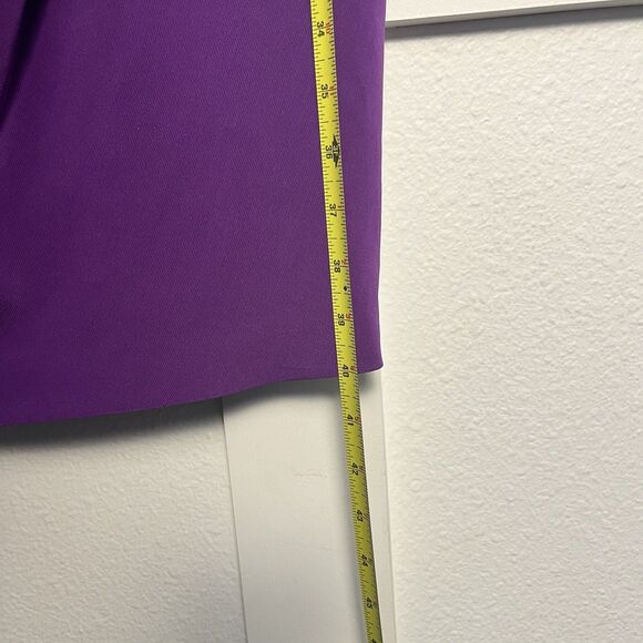 Adrianna Papell Dress Size10 Purple Ruched Side Floral Appliqué Off Shoulder - Picture 10 of 10